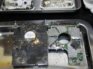 水没ハードディスク データ復旧作業 施工前 水没ハードディスク データ復旧作業 施工前