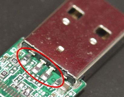 USBメモリー半田付け施工前 USBメモリー半田付け施工前