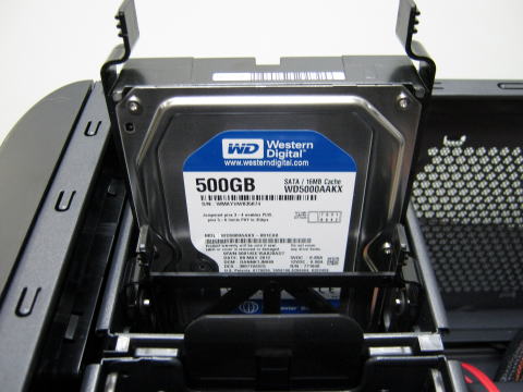 ハードディスクはS-ATA500GBの新品使用