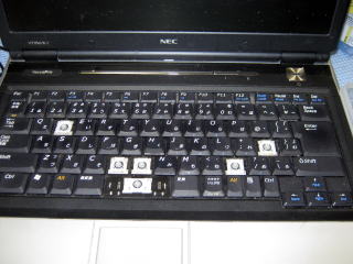 NEC　ノートパソコン　キーボード交換修理
